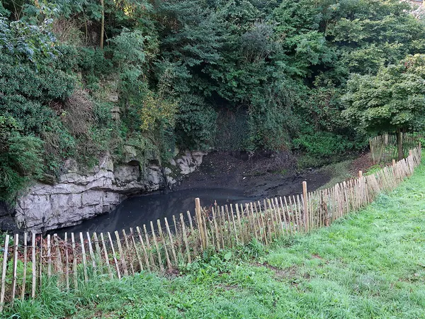 Chantoire van de Falise in Olne waar het water van de beek onder de grond verdwijnt.