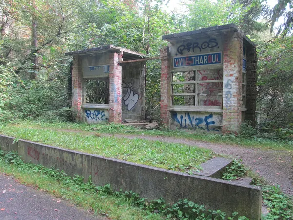 Former Vyle-Tharoul railway station on the Belgian line 126 Statte–Ciney.