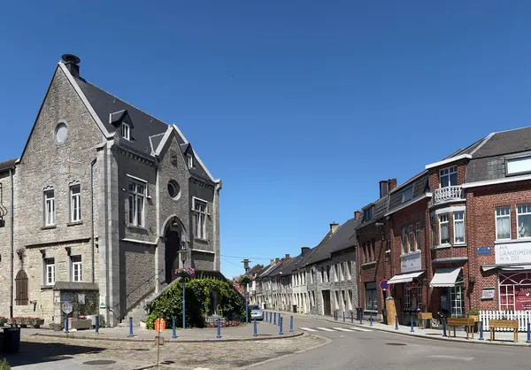 Mariembourg (Belgium), former town hall and Saint Louis street.