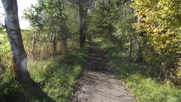 De vroegere buurtspoorlijn nu een wandelpad.