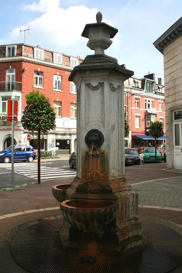 Spa (Belgium), the old pump located in front of the building of the Peter the Great's « Pouhon » (spring).