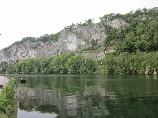 La Meuse and the Rochers de Frênes, Profondeville, in the Belgian province of Namur
