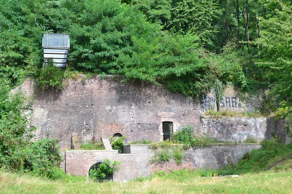 Ancient pit of the Bâneux coal mine in Liège, Belgium, in the Vivegnis borrough