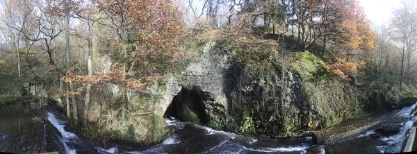 River Geul running through a tunnel at Plombières. This tunnel was built to redirect the river and make room for a lead and zinc mine.