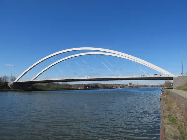 Haccourt bridge over the Albert Canal in Visé, Belgium.