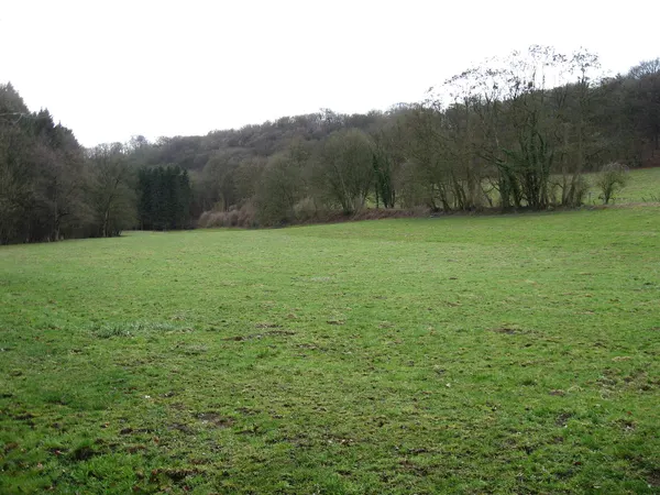 Old vicinal earthwork visible in the fields