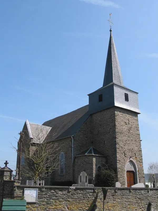 Bertogne (Belgium), the St. Lambert church (tower ca. 1670)