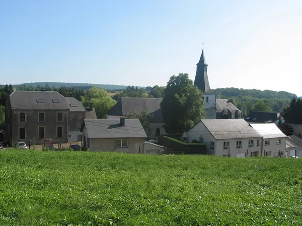 Attert (Belgium), the neigbourhood of the old St. Etienne church (Tower of the XVIth century).