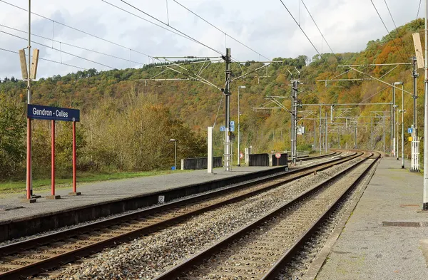Houyet (province of Namur, Belgium): Gendron-Celles train station on Belgian railway line 166