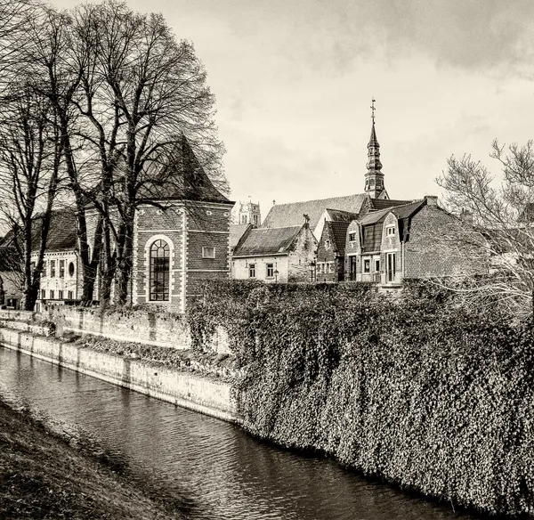View of the beguinage in Tongeren from the Jeker.