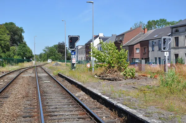 Mariembourg (Belgium), derelict platform at the NMBS-SNCB railway station.