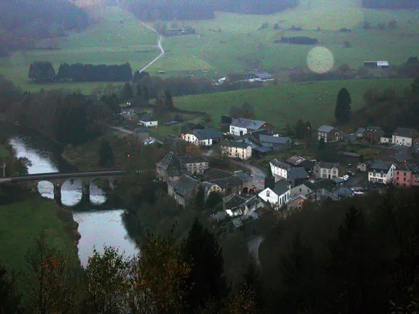 View of Dohan at dusk from the Viaumont viewpoint, Bouillon, 2005