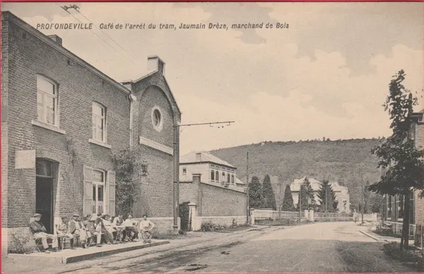 PROFONDEVILLE Café de l'arrêt du tram, Jaumain Drèze, marchand de Bois