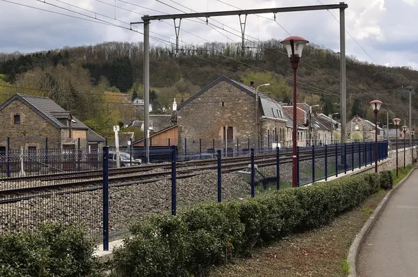 Railway in Comablain-la-Tour (Hamoir), Wallonia, Belgium