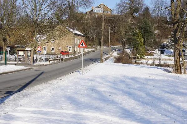 Blegny, Germany: The N642 road crossing the Bolland