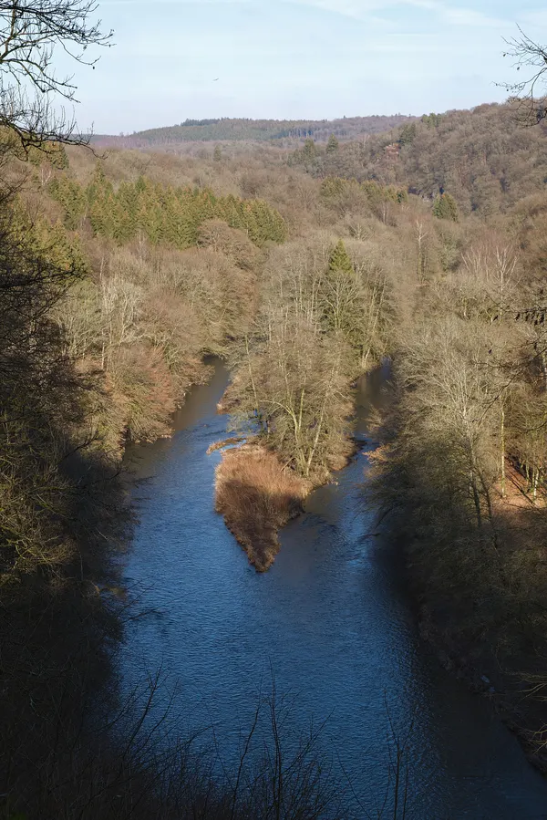 La Semois river viewed from the GR-16 / GR-129 / E3 in Parc Naturel de Gaume, Florenville