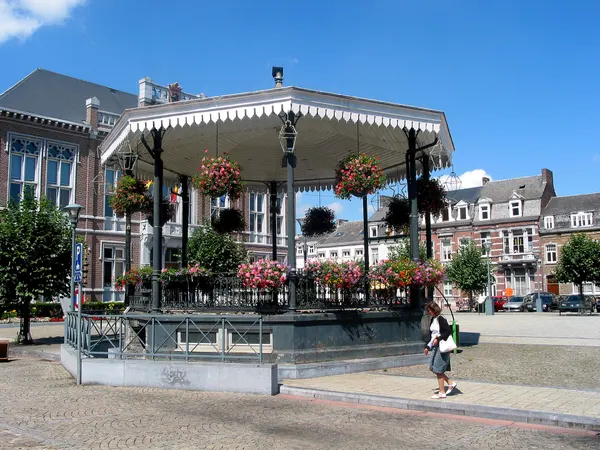Andenne (Belgium), place des Tilleuls - the banstand (1879).