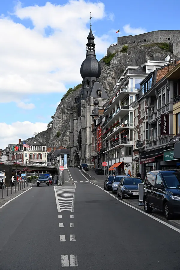 Looking up Avenue Winston Churchill, Dinant, 2025