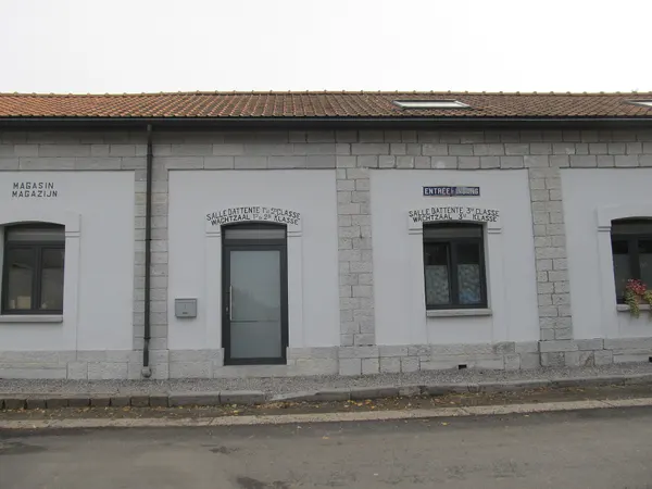 Former Les-Avins-en-Condroz railway station on the Belgian line 126 Statte–Ciney.