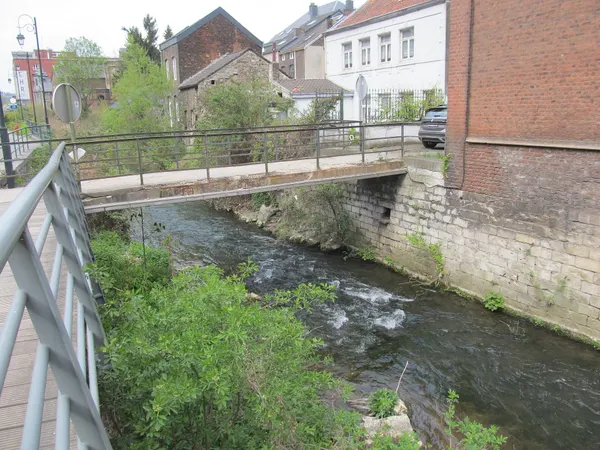 Bridge over the Hoyoux River in Huy, Belgium.