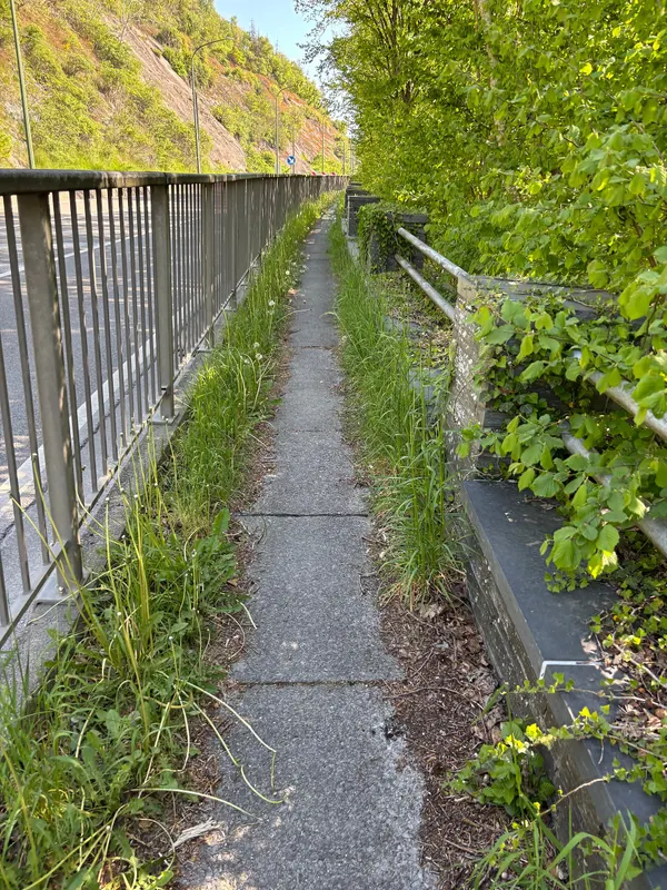 Path along N4 to get to Monument des Chasseurs.