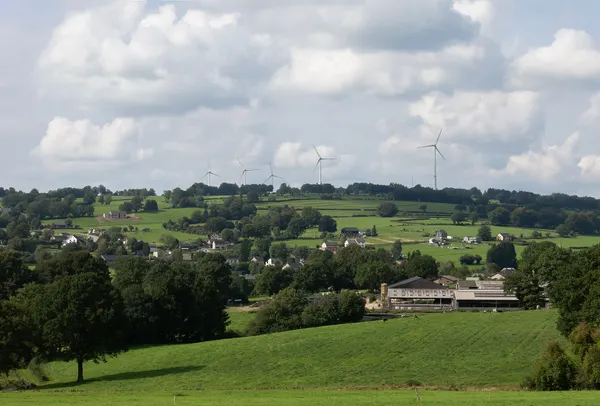 near Ondeval, view to the village with windmill from Croix des Sart