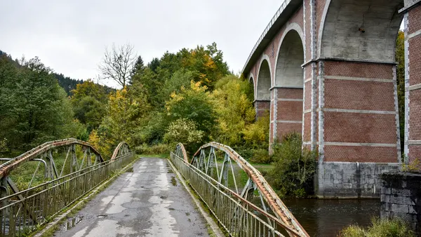 Foot bridge over the Amblève used by Joachim Peiper on december 25, 1944