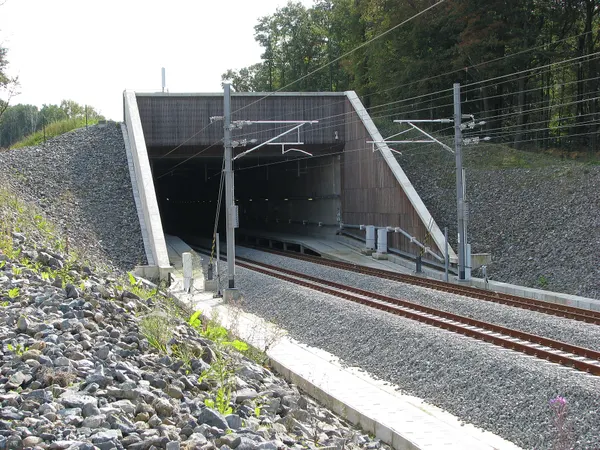 Eastern portal of the tunnel near Walhorn, Belgium, Highspeedline (HSL) 3 between Aachen and Liège.