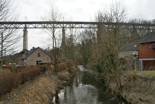 Moresnet (Belgium): The Geul Valley and the railway bridge