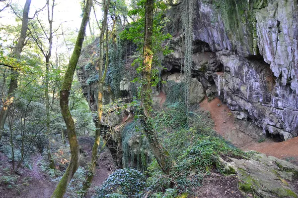 Landscape around the Schmerling Caves, place of the first discovered neandertalian remains by Philippe-Charles Schmerling in 1830 -…