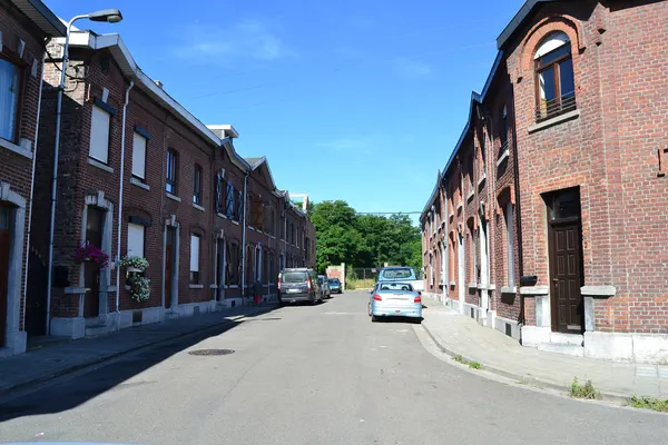 Ancient gate of the Esperance coal mine in Saint-Nicolas, Belgium