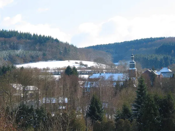 Masbourg (Belgium), the village veiwed from the calvary of the Ambly road.