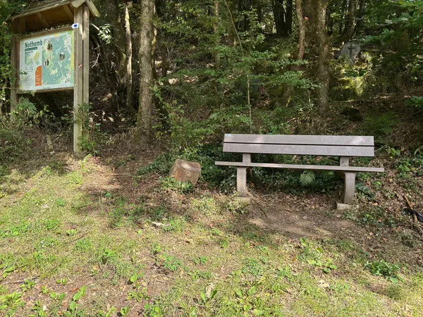 Bench at the start of the chemin de croix.